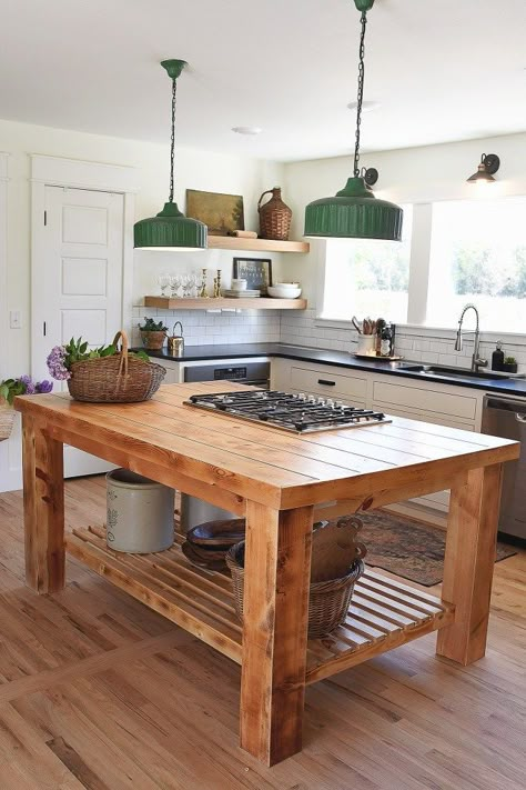 Wood top island kitchen