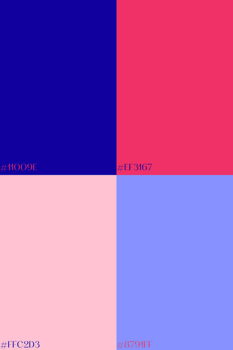 pink and blue color palette Pink And Blue Color Palette Bright, Color Palette With Hot Pink, Hot Pink Color Palette Colour Schemes, Bright Pink Colour Palette, Pink Red Blue Color Palette, Royal Blue Color Palette Colour Schemes, Blue And Pink Colour Palette, Pink Blue Color Palette, Hot Pink Color Palette