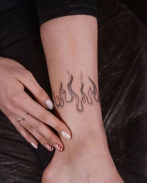 Small Phoenix Tattoos, Emo Tattoos, Around Arm Tattoo, Wrap Around Tattoo, Cross Tattoos For Women, Flame Tattoos, Tattoo Signs, Fire Tattoo, Arm Band Tattoo