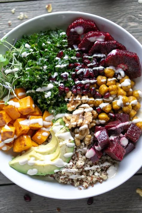 Buddha Bowls Recipe, Vegan Buddha Bowl, Lemon Tahini Dressing, Healthy Bowls, Buddha Bowl, Healthy Nutrition, Bowls Recipe, Vegan Dinners, Chickpeas