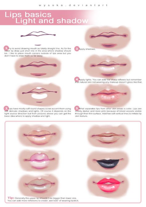 How To Draw Lips by wysoka How To Draw Nose, Lips Drawing, Coloring Tutorial, Poses References, Digital Painting Tutorials, Drawing Tutorials, Digital Art Tutorial, Eye Drawing, Art Tips