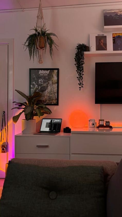 Vinyl Aesthetic Living Room, Room Ideas Aesthetic With Tv, Room Decor Frank Ocean, Aesthetic Room Decor Plants, Frank Ocean Aesthetic Room, Frank Ocean Decor, Rap Room Aesthetic, Room With Tv Aesthetic, Frank Ocean Room Decor