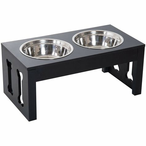 Pawhut Elevated Feeder & Reviews | Wayfair Raised Dog Feeder, Pet Food Bowl, Dog Feeding Station, Elevated Dog Bowls, Dog Bowl Stand, Outdoor Cat House, Cat Cages, Dog Food Bowls, Stainless Steel Bowls