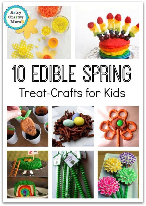 10 Edible Spring Treat Crafts for Kids + These great and fun kids recipes will let them create some yummy treats with no, ... time holidays with some fun Edible Spring Crafts Spring Food Crafts For Kids, Spring Cooking Activities For Kids, Spring Food Craft, Smiley Craft, Spring Snacks For Kids, Spring Food Crafts, Food Crafts For Kids, Easy Spring Crafts, Spring Snacks