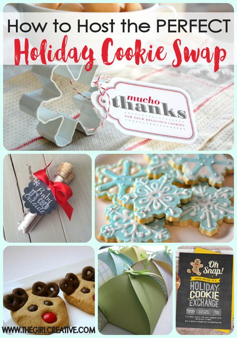 Everything you need to know to host a holiday cookie swap. Printable invitations, favors, recipes and more! Christmas cookies, Christmas party ideas, Christmas Crafts Cookie Exchange Recipes Christmas, Parting Gifts, Cookie Swap Recipes, Cookie Swap Party, Cookie Exchange Recipes, Winter Diy Crafts, Cookie Exchange Party, Holiday Cookie Exchange, Christmas Cookie Exchange