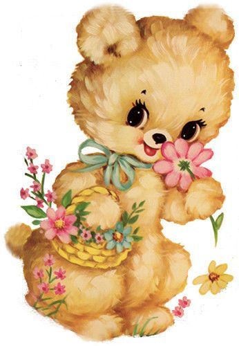 47 Awesome vintage teddy bear clip art Art Deco Borders, Xl Art, Image Chat, Vintage Teddy Bears, Vintage Greeting Cards, Creepy Cute, Flower Basket, Cute Bears, Vintage Cards