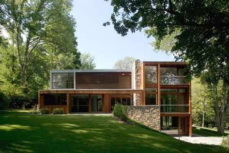 Noyes’ Transformation | Joeb Moore + Partners Architects LLC | Contemporary house exterior, Architecture, House exterior New Canaan Connecticut, Midcentury Architecture, Midcentury House, 70s House, Casas The Sims 4, New Canaan, Fly Shop, Architecture Exterior, Dream House Interior