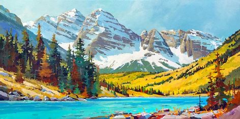 Randy Hayashi: Artist-in-Residence Landscape Watercolour, Abstract Watercolor Landscape, Canadian Painters, Magic Realism, The Rocky Mountains, Canadian Art, River Valley, Canadian Artists, Gouache Painting