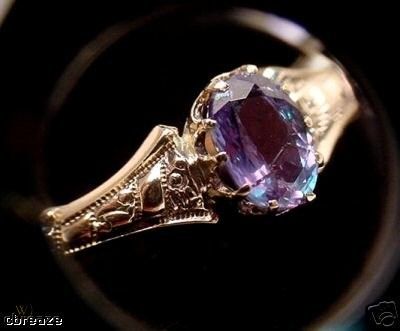 Russian Alexandrite, Purple Red Color, Victorian Ring, Victorian Rings, Incandescent Lighting, Show Lights, Rare Gems, Ebay Seller, 10k Gold