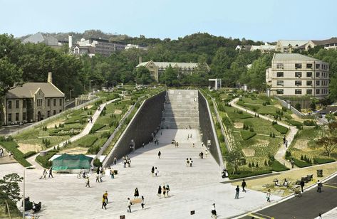 Ewha Womans University, Ramps Architecture, Master Thesis, Roof Architecture, Sky Garden, Zaha Hadid, Green Roof, Structural Engineering, Green Building