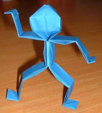 Origami Man by Didier Piguel folded by Gilad Aharoni Origami Person, I'm Bored Jar, Origami People, Origami Man, Origami Human, Origami Instructions For Kids, Paper Crane Mobile, Origami Doll, Simple Origami