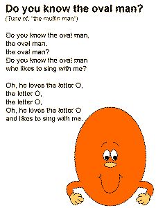 The Oval Man Song Lyrics Letter O Song, Alex Cross, Shape Songs, Shapes Lessons, Classroom Songs, Songs For Toddlers, Preschool Circle Time, Teaching Shapes, School Songs