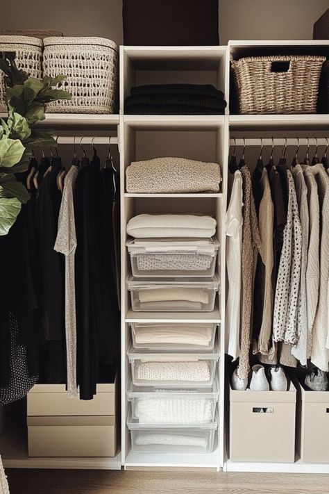 Organize your closet with minimalist storage solutions for a clutter-free space. #ClosetOrganization #Minimalism #OrganizedLiving Minimalist Closet Organization, Closet Organization Tips, Minimalist Storage, Organize Closet, How To Organize Your Closet, Closet Hacks Organizing, Simple Closet, Organize Your Closet, Closet Organization Ideas