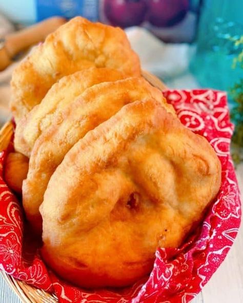 Traditional Indian Fry Bread | Norine's Nest Native American Fry Bread Recipe, Indian Fry Bread Recipe, Indian Fried Bread Recipe, Native American Fry Bread, Fry Bread Recipe, Seafood Pasta Salad Recipe, Indian Fry Bread, Puffy Tacos, Fried Bread Recipe