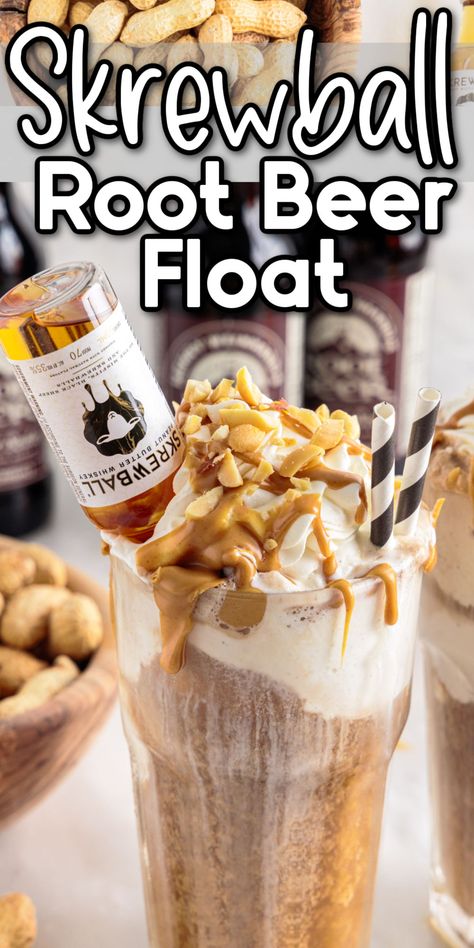 Alcoholic Root Beer Float, Gummy Bear Drink, Dessert Night, Root Beer Recipe, Peanut Butter Whiskey, Beer Ingredients, Float Recipes, Alcohol Beverages, Refreshing Beverages