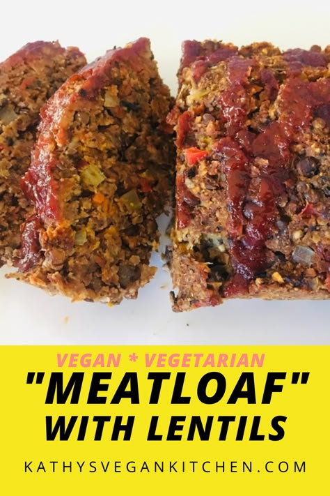 Baked Lentil Patties, Meatless Loaf, Vegan Lentil Loaf, Vegan Meatloaf Recipe, Lentil Meatloaf, Lunch For The Week, Meatless Meatloaf, Vegetarian Meatloaf, Lentils Vegan