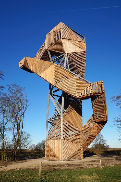 Gallery of Ateliereen Architecten Creates Playful, Permeable Structure Using Metal and Wood - 9 Playgrounds Architecture, Timber Architecture, Lookout Tower, Wood Architecture, Wooden Structure, Tower Design, Timber Structure, Structure Architecture, Organic Architecture