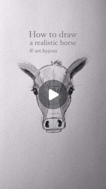 Joana 💓 on Instagram: "Easy horse-drawing tutorial✏️ #drawings #tutorials #drawingtutorial #learntodraw" How To Draw Animals Realistic, Horses Drawing Easy, How To Draw A Horse Step By Step, How To Draw A Horse, Easy Horse Drawing, Horse Drawing Tutorial, Draw A Horse, Drawings Tutorials, Horse Videos