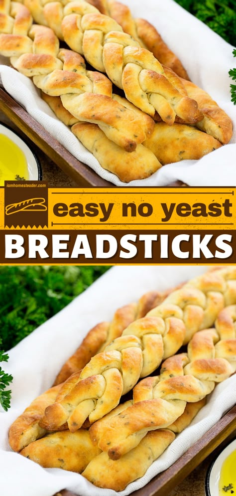 No Yeast Breadsticks, Homemade Bread Ideas, Quick Breadstick Recipe, Yeast Breadsticks, Vegan Breadsticks, Gluten Free Breadsticks, Garlic Breadsticks Recipe, Easy Garlic Bread Recipe, Cozy Bakery