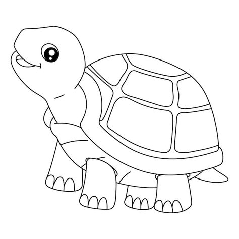 Tortoise Drawing, Turtle Coloring, Animal Coloring Book, Turtle Coloring Pages, Turtle Drawing, Free Coloring Sheets, Tortoise Color, Turtle Art, Easy Coloring Pages