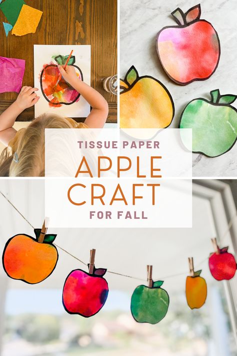 This fun apple activity is a great apple craft for preschool!  It could be used in an apple unit or as one of your letter a crafts for class! Kids of all ages will love this fun fall activity! Apple Art Projects For Toddlers, Apples Art Preschool, Apple Crafts For Kindergarten, Apple Art Preschool, Harvest Theme Preschool, Apple Crafts For Toddlers, Toddler Apple Activities, Apple Activities For Toddlers, Fall Science Experiments For Kids