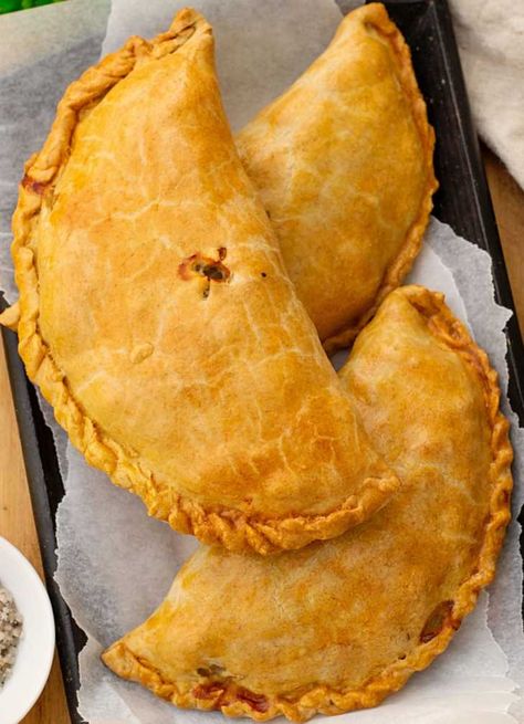 Chicken and Potato Cornish Pasties | 12 Tomatoes Chicken Pasties, Savory Lunch, Pasties Recipes, Chicken And Potato, Cornish Pasties, Chicken Pie, 12 Tomatoes, Portable Food, Pastry Sheets