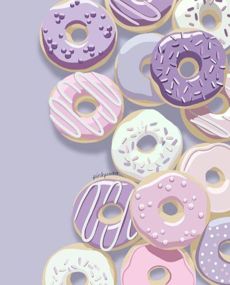 Donut Background, Donut Drawing, Donut Logo, February Wallpaper, Donut Art, Bakery Design Interior, Purple Vibe, Cute Donuts, Print Planner