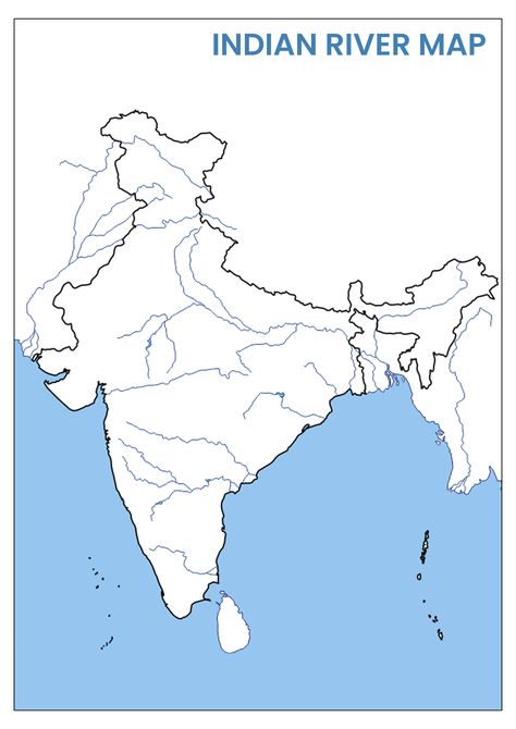 Do you want to learn more about India’s rivers? Our Indian Rivers Outline Map is a great place to start. This multipurpose printable is ideal for highlighting cities and important landmarks, the rivers pass through. Get it now from theprintables.in River Map Of India Blank, India River Map Outline, India Rivers Map Full Hd, Indian Rivers Map, Indian River Map Full Hd, Indian River Map Outline, Indian Map Outline, River Map Of India, India River Map