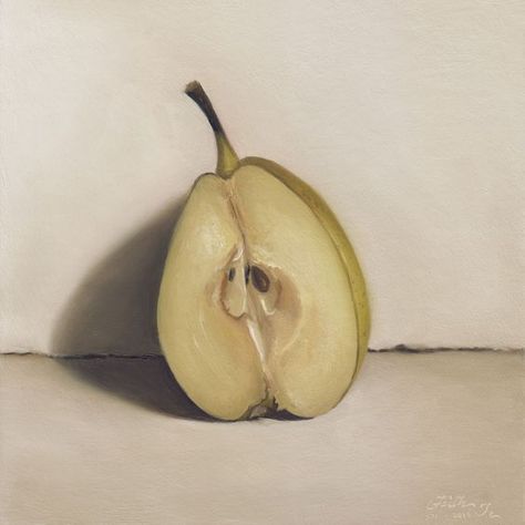 Faith Te. Fragrant Pear Half August Macke, Carl Larsson, Alex Colville, Audrey Kawasaki, Andrew Wyeth, Realistic Paintings, Daily Painting, Painting Still Life, Colorful Drawings