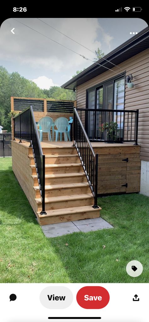 Mobile Home Exteriors, Patio Deck Designs, Wooden Deck, Mobile Home Porch, Deck Designs Backyard, Aesthetic Garden, Casa Patio, Casa Exterior, Garden Aesthetic