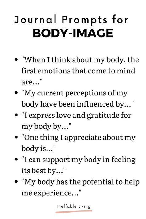 Body Image Worksheets +20 Pages of Journaling prompts and exercises to help you improve your body image Introduction Assessing Your Body Image Discover Your Body Image Strengths and Weaknesses Become Aware of the Cost of Holding Onto Negative Body-Image Concerns Define Specific Directions for Improvement Identify Your Negative Beliefs Around Looks Thought Record Gradual Exposure Body Scan Positive Affirmations Define Your Values A Letter to Your Body Thought Record, Accepting Yourself, Negative Beliefs, Body Scan, Strengths And Weaknesses, Journaling Prompts, Positive Body Image, Body Scanning, Love Challenge