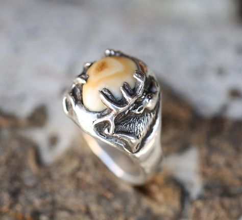 HAND-CARVED ELK TOOTH RINGS — Staghead Designs | Design Custom Wedding Bands | Wood & Antler Wedding Bands & Engagement Rings Wax Casting Rings, Lost Wax Casting Rings, Elk Ivory Ring, Elk Ivory Jewelry, Elk Ivory, Antler Wedding Rings, Antler Wedding Band, Tooth Ring, Ivory Ring