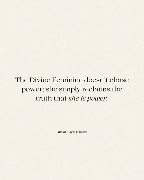 affirm✨🦋✨444✨🦋✨ to reclaim your divine feminine powers, goddess! Powerful musings by @moonmagicpriestess #moonmagicpriestess #444 #angelnumbers #divinefeminine #divinefeminineenergy #divinefemininerising #divinefeminineawakening #powerful #powerfulquotes #powerfulwomen Inanna Goddess Aesthetic, Divine Feminine Definition, Goddess Sophia Divine Feminine, Reclaim My Power, Quotes On Femininity, Reclaiming My Power, Feminine Quotes For Instagram, Feminine Era Quotes, Powerful Feminine Aesthetic