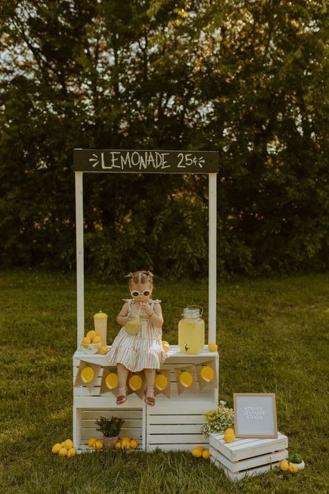 Lemonade Stand Photoshoot, Stand Photoshoot, Lemonade Stand Photo Shoot, Mini Session Themes, Kids Lemonade Stands, Diy Lemonade Stand, Kids Lemonade, Baby Photography Backdrop, Mini Photo Sessions