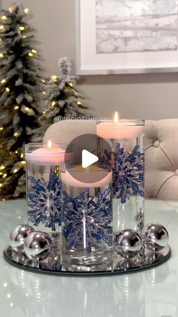 Rocio Ruiz on Instagram: "Beautiful Christmas floating candles DIY use this easy idea to decorate this Christmas season all materials from dollar tree" Christmas Floating Candles, Diy Floating Candles, Centrepiece Ideas, Diy Christmas Tree Topper, Candles Diy, Minimalist Christmas Tree, Christmas Centerpieces Diy, Pencil Christmas Tree, Advent Candles