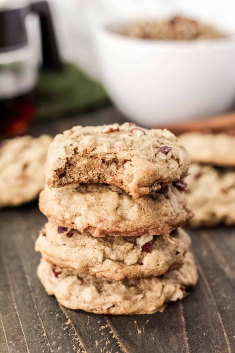 Maple Pecan Oatmeal, Pecan Oatmeal Cookies, Pecan Oatmeal, Gluten Free Oatmeal Cookies, Pumpkin Oatmeal Cookies, Soft Cookies, Basic Cookies, Lost 100 Pounds, Maple Pecan