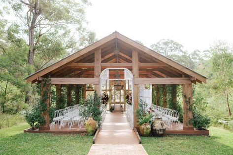 Farm Wedding Ceremony, Event Venue Design, Chapel In The Woods, Rustic Shed, Event Venue Spaces, Jervis Bay, Wedding Ambiance, Easy Weddings, Events Place