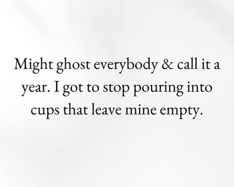 Mood Until Further Notice. 🧘🏾‍♀️ Don’t take it personal..my cup has run dry for ppl and I only have the capacity for me myself & I for a nice while. Pouring into any other people & places but my own leaves me only screwed in the end so I digress with new friends new connections allat bc I don’t trust nobody. At all. Ppl to flaky, unforgiving & give up wayyyyy to quickly than I ever would on anyone. Pouring Into Myself, Flaky Friends, Take It Personal, Check On Me, Make New Friends, In The End, Don't Give Up, Trust Me, Giving Up