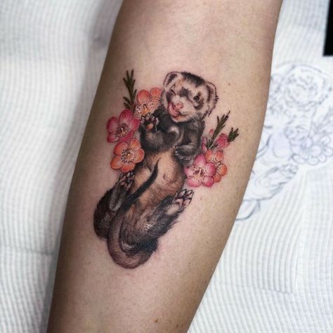 Ferret Tattoos, Ferret Tattoo, Cute Animal Tattoos, Face Piercings, Tattoo Desings, Pet Logo Design, Professional Tattoo, Thanks So Much, First Tattoo