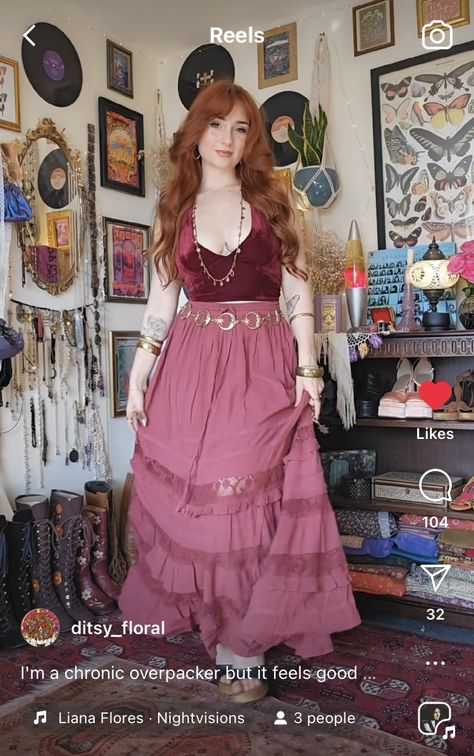 Gypsiesoul Outfit, Whimsical Witch Outfit, Outfits Whimsigoth, Whimsigoth Style, Regular Outfits, Whimsical Witch, Boho Whimsical, Inktober 2024, Boho Clothes