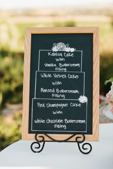 wedding flavor sign Wedding Cakes Flavors, Classic Wedding Cakes, Summer Vineyard Wedding, Cakes Flavors, White Velvet Cakes, Pink Champagne Cake, Cake Stall, Wedding April, Champagne Cake