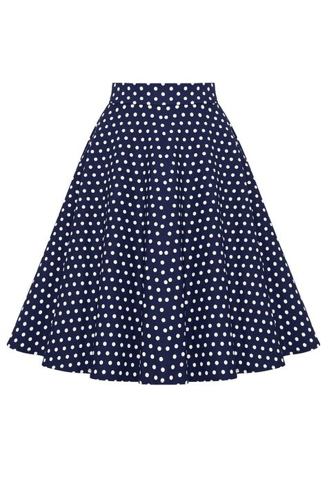 Shirley High Waist Full Circle Polka Dot Skirt in Blue Polka Dots Skirt, White Polka Dot Skirt, Polka Dot Skirt, Dot Skirt, Flared Skirt, Circle Skirt, Polka Dot Print, Dot Print, Comme Des Garcons