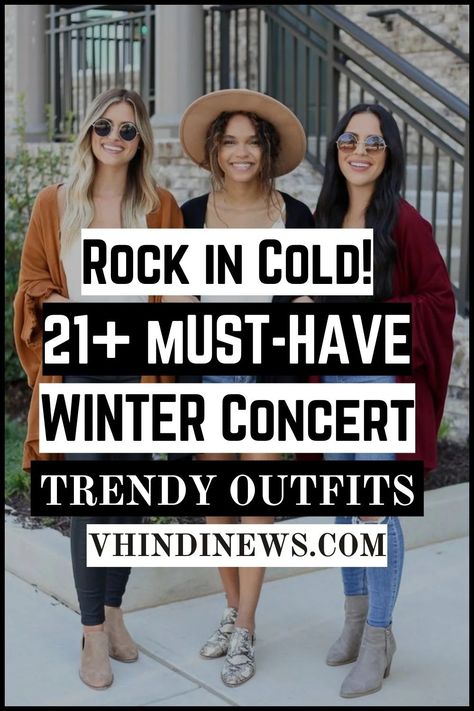 What to Wear to a Winter Concert Outfit for Women: 21 Trendy Outfits for Women 82 Downtown Nashville Outfits Winter, Rap Concert Outfit Winter, Layered Coats, Concert Outfits Winter, Winter Concert Outfit, What To Wear In Nyc, Winter Outfit For Women, Outfits Modernos, Concert Outfit Jeans