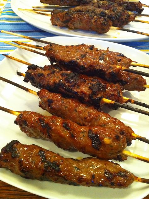 Lamb Kofta Kebabs, spiced with garam masala, ginger, and lots more good stuff. Try a little balsamic vinegar instead of the pomegranate molasses for sweetness.