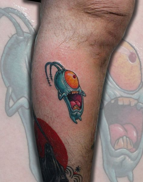 Holy moly crazy plankton. Checkout the eye... Plankton Tattoo, Holy Moly, Traditional Tattoo, Tattoos And Piercings, The Eye, Skull Tattoo, Watercolor Tattoo, Tatting, Tattoo Ideas