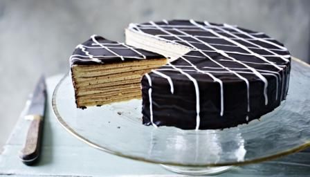 This German 20-layer cake is cooked under the grill with the most watchful of eyes - namely, Paul Hollywood's! Gbbo Recipes, British Baking Show Recipes, British Bake Off Recipes, Bake Off Recipes, German Baking, Bbc Food, British Bake Off, British Baking, Great British Bake Off