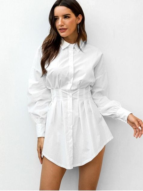 Fall Wear, White Shirt Dress, Vestido Casual, Mode Inspo, Black Shirt Dress, Long Sleeve Shirt Dress, White Midi Dress, Evening Attire, Glamorous Evening Gowns