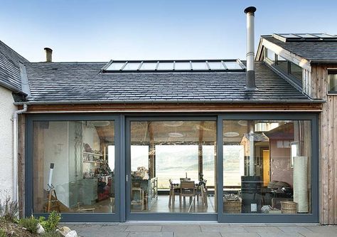 architecture Living large: cottage extension was no ordinary project xo Extension Veranda Cottage E Chalet Extension, Modern Eco Friendly Home, Cottage Extension, Large Cottage, Larch Cladding, Cottage Modern, Irish Cottage, Cottage Renovation, Modern Extension