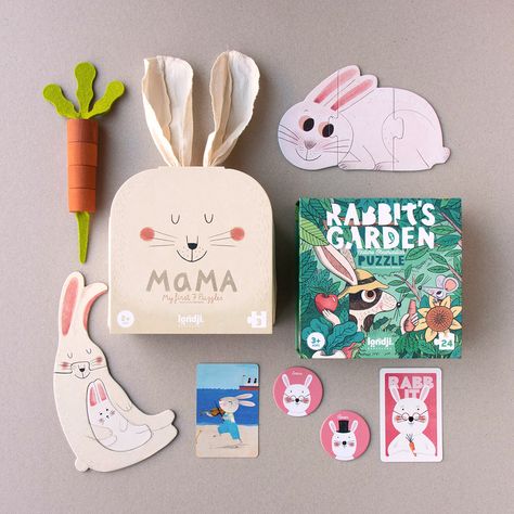 Celebrate the Easter season with adorable toys and games featuring our long-eared friends! 🐰🥕⁠ ⁠ Today we bring you a selection featuring bunnies that are sure to gladden the hearts of the little ones:⁠ ⁠ 🥕 Mama Puzzle ⁠ 🥕 I love my pets Puzzle  🥕 Rabbit's garden Puzzle ⁠ 🥕Veggies Wooden Toy  🥕 Kings of pandas Game  🥕Ki-ki-ri-ki Game  🥕Animals Big Band Game Sdg 5, Creative Wrapping, Rabbit Garden, Illustration Art Kids, Paper Boy, Card Games For Kids, Easter Season, Kids Create, Bunny Art