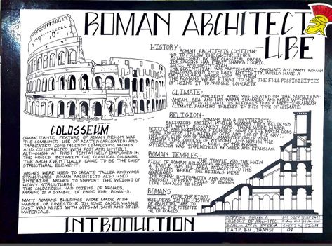 Colosseum Architecture Plate, Colosseum Sketch Architecture, Colosseum Drawing Architecture, Roman Architecture Sketch, History Architecture Sheets, Roman Architecture Drawing, History Of Architecture Plates, Plates Architecture, Colosseum Sketch